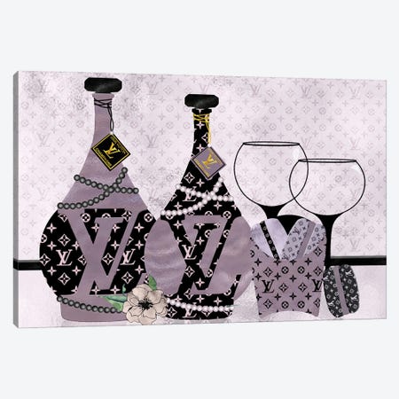 The Stupell Home Decor Collection Glam Fashion Champagne Bottles Style  Brand by Martina Pavlova Floater Frame Drink Wall Art Print 25 in. x 31  in. ac-875_ffl_24x30 - The Home Depot