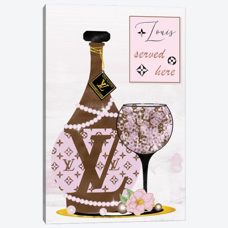 Custom Vintage LOUIS VUITTON Monogram Hand Painted Champagne Snap