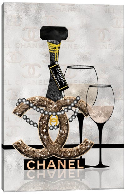 Getting Tipsy With Chanel Canvas Art Print - Chanel Art
