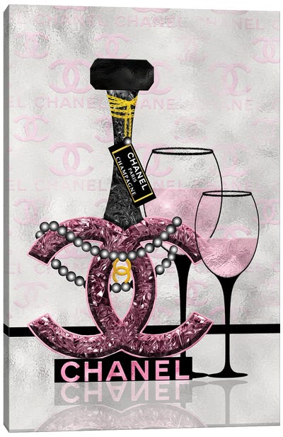 Getting Tipsy With Chanel III Canvas Art Print - Chanel Art