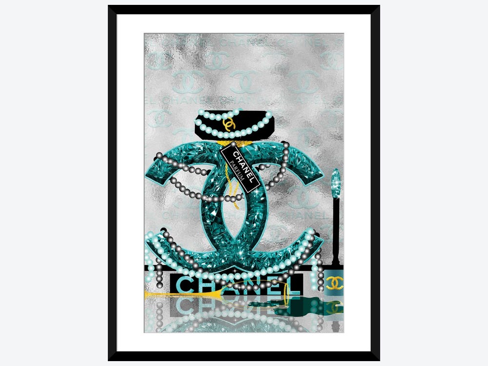 Framed Canvas Art (Gold Floating Frame) - Late Nights with Chanel I by Pomaikai Barron ( Fashion > Fashion Brands > Chanel art) - 40x26 in