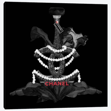 iCanvas Chanel Champagne Art by Martina Pavlova Canvas Art Wall Decor ( Food & Drink > Drinks > Champagne art) - 18x12 in