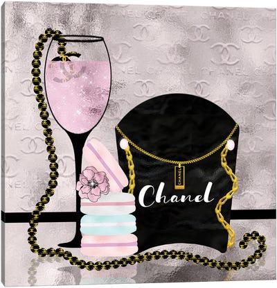Spoiled By Chanel Canvas Art Print - Champagne Art