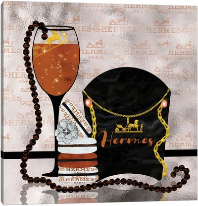Spoiled By Hermes Canvas Art Print - Champagne Art