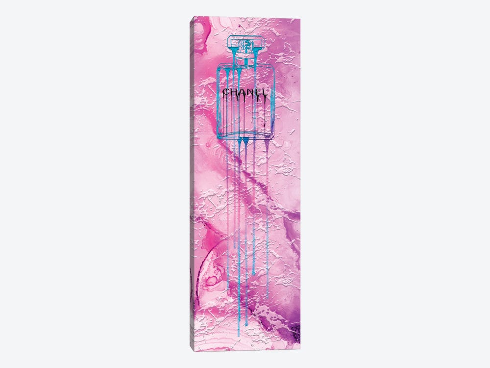 Let It Drip Blue Perfume Bottle by Pomaikai Barron 1-piece Canvas Print