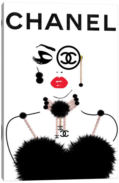 CC Sassy Ms Monocle Canvas Art Print - Chanel Art