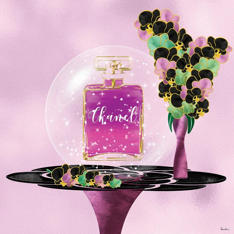 Azina Dark Pink Perfume Bottle & Orchids