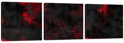 Red Noise Triptych Canvas Art Print - Pomaikai Barron