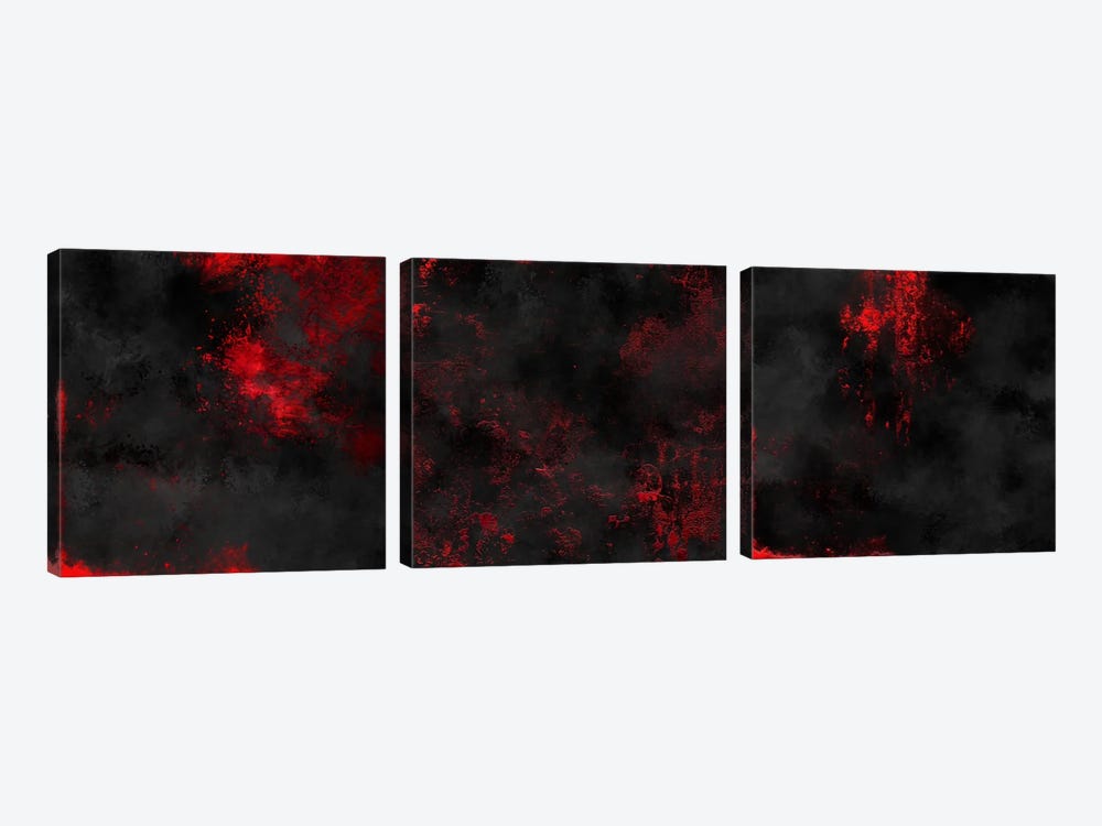 Red Noise Triptych by Pomaikai Barron 3-piece Canvas Wall Art