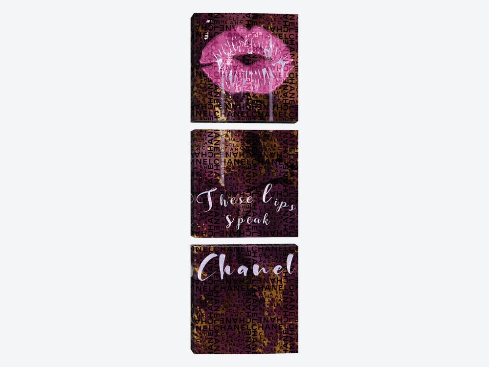 These Lips Speak Chanel by Pomaikai Barron 3-piece Canvas Art Print