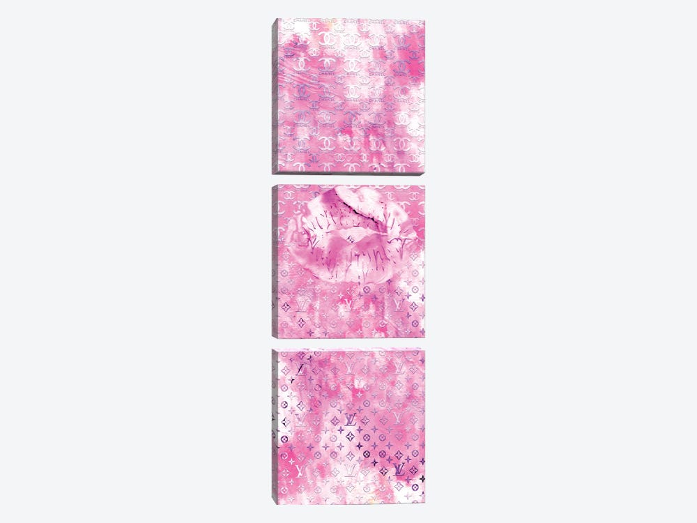 I Do Pink Lips by Pomaikai Barron 3-piece Canvas Print