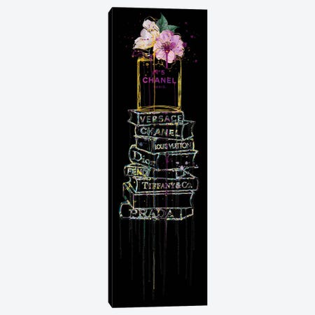The Studious One_Perfume Vase & Fashion Book Stack Canvas Print #POB437} by Pomaikai Barron Canvas Artwork