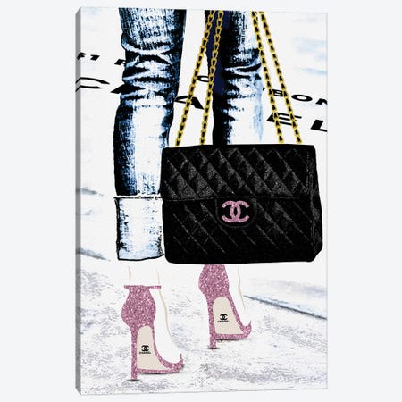 Lady With The Chanel Bag And Black Hi - Canvas Print