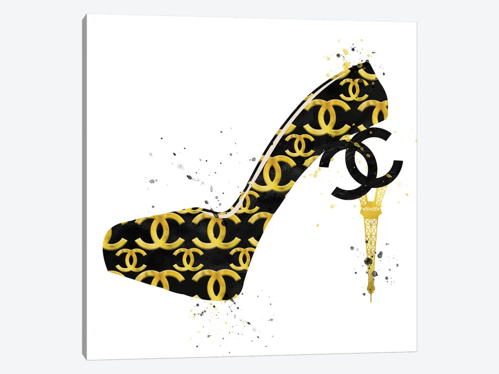 Chanel Black Gold High Heel II by Pomaikai Barron 1-piece Canvas Art Print
