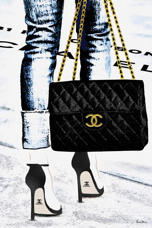 Lady With The Chanel Bag And Black High Heels