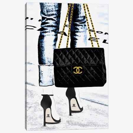 Lady With The Chanel Bag And Black High Heels Canvas Print #POB440} by Pomaikai Barron Canvas Art