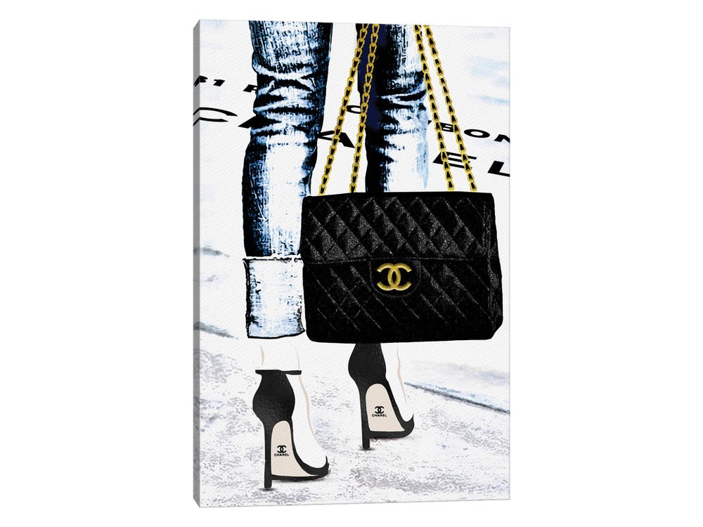 Pomaikai Barron Canvas Prints - Lady with The Chanel Bag and Black High Heels ( Fashion > Fashion Accessories > Bags & Purses art) - 26x18 in