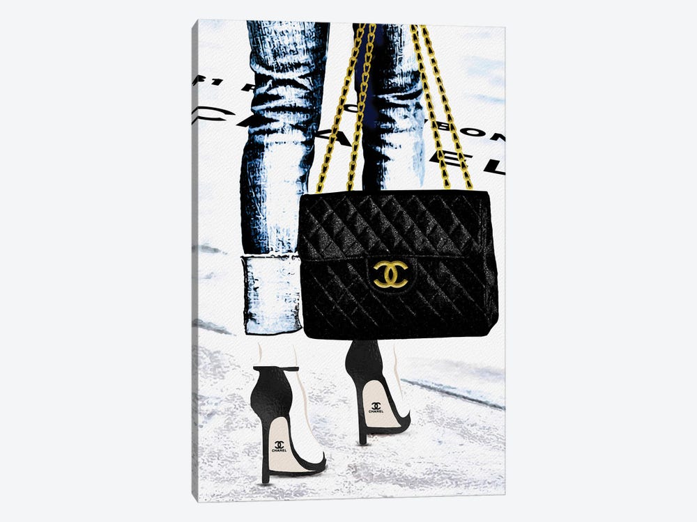Lady With The Chanel Bag And Black High Heels by Pomaikai Barron 1-piece Art Print