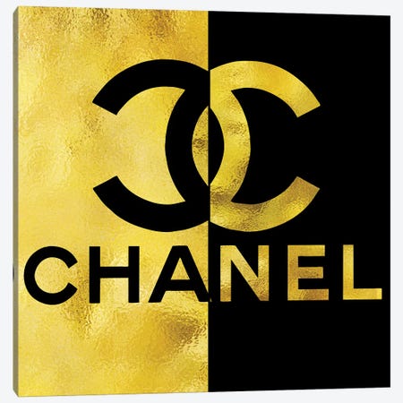 Chanel Black Gold High Heel III Canvas Print #POB44} by Pomaikai Barron Canvas Wall Art