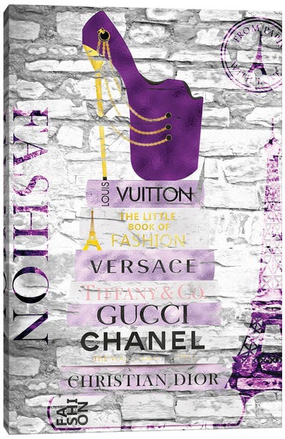 Shoe Whore-Purple Deluge Canvas Art Print - Gucci Art