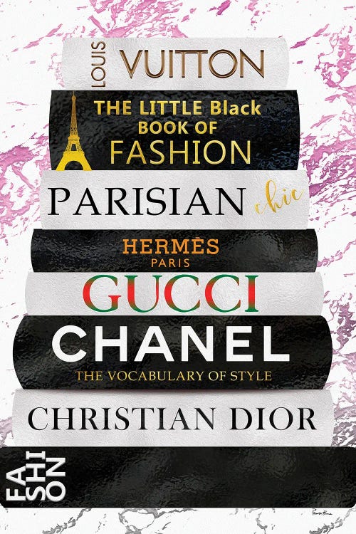 Fashion Nerd-Black White & Gold Fashion Book Stack