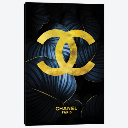 Chanel Double Cs Tropical Blue Canvas Print #POB46} by Pomaikai Barron Canvas Wall Art