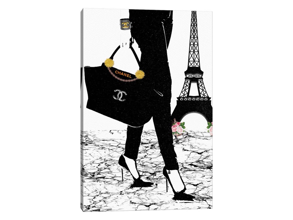 Framed Canvas Art (Champagne) - Chanel in Paris by Pomaikai Barron ( Hobbies & lifestyles > Shopping art) - 26x18 in