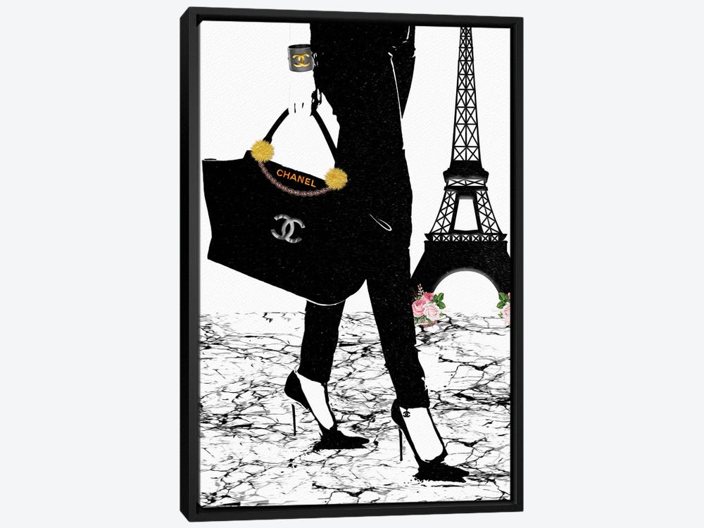 Framed Canvas Art - Chanel in Paris by Pomaikai Barron ( Hobbies & lifestyles > Shopping art) - 26x18 in