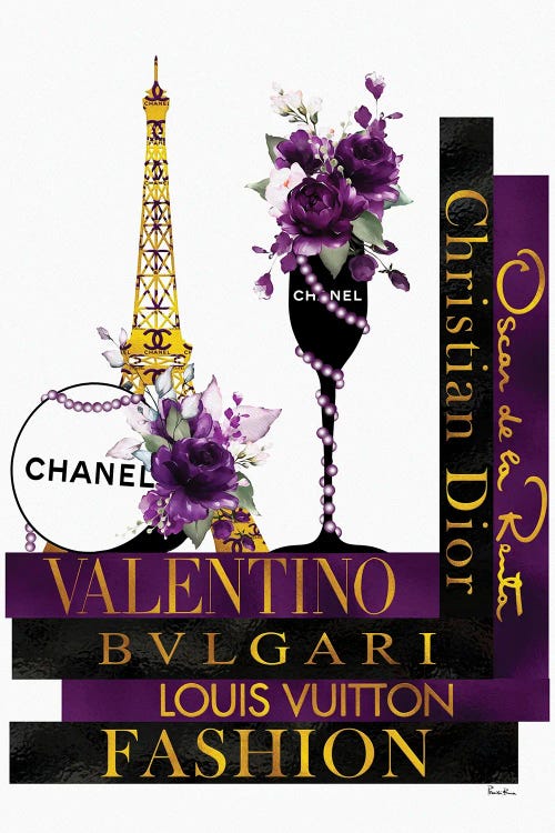 Purple Roses In Champagne Glass on Fashion Books