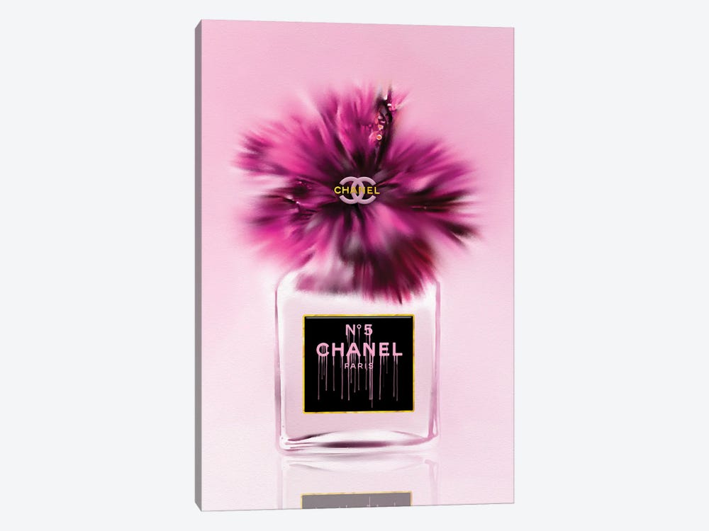 Give Me Some Pink! Fashion Perfume Bottle & Hibiscus by Pomaikai Barron 1-piece Canvas Art Print