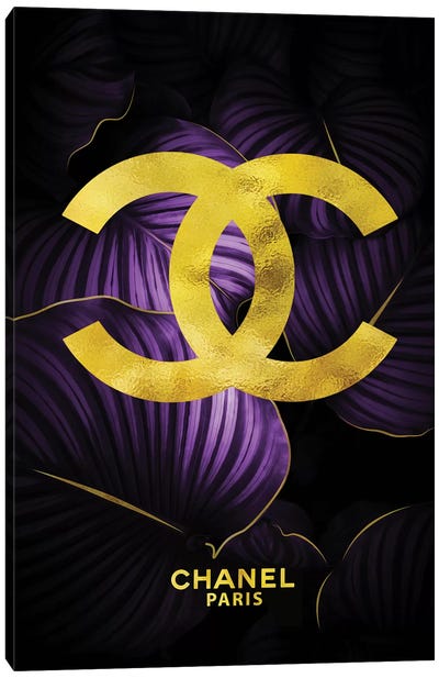 Chanel Purple Double Cs Tropical Purple Canvas Art Print - Beauty