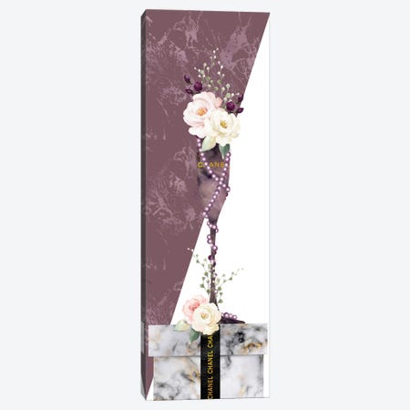 Mauve Marble Fashion Champagne Glass With Roses On White Marble Gift Box Canvas Print #POB510} by Pomaikai Barron Canvas Art