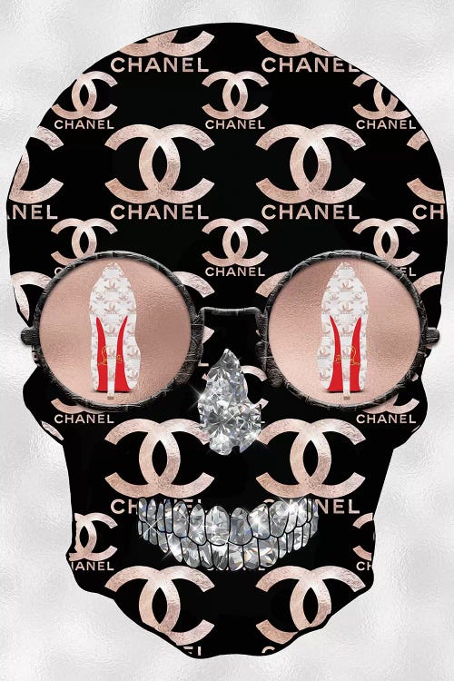 Chanel Rose Gold Black Fashion Skull