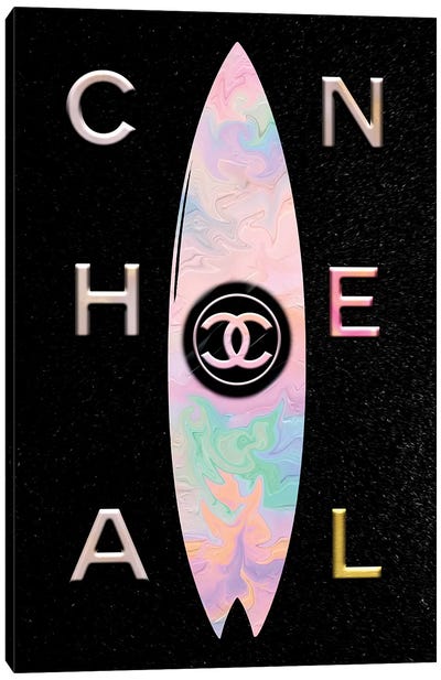 Chromed Pastel Fashion Surfboard Canvas Art Print - Surfing Art
