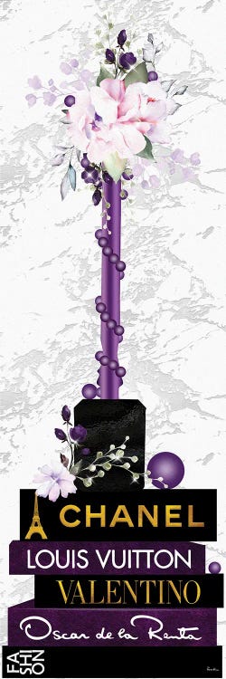 Purple Lip Gloss Vase With Roses & Pearls On Fashion Books