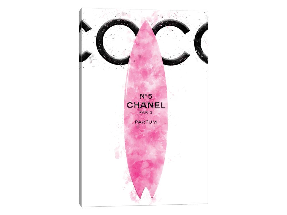 Pomaikai Barron Canvas Prints - Coco Fashion Pink Surfboard ( Sports > Surfing art) - 26x18 in