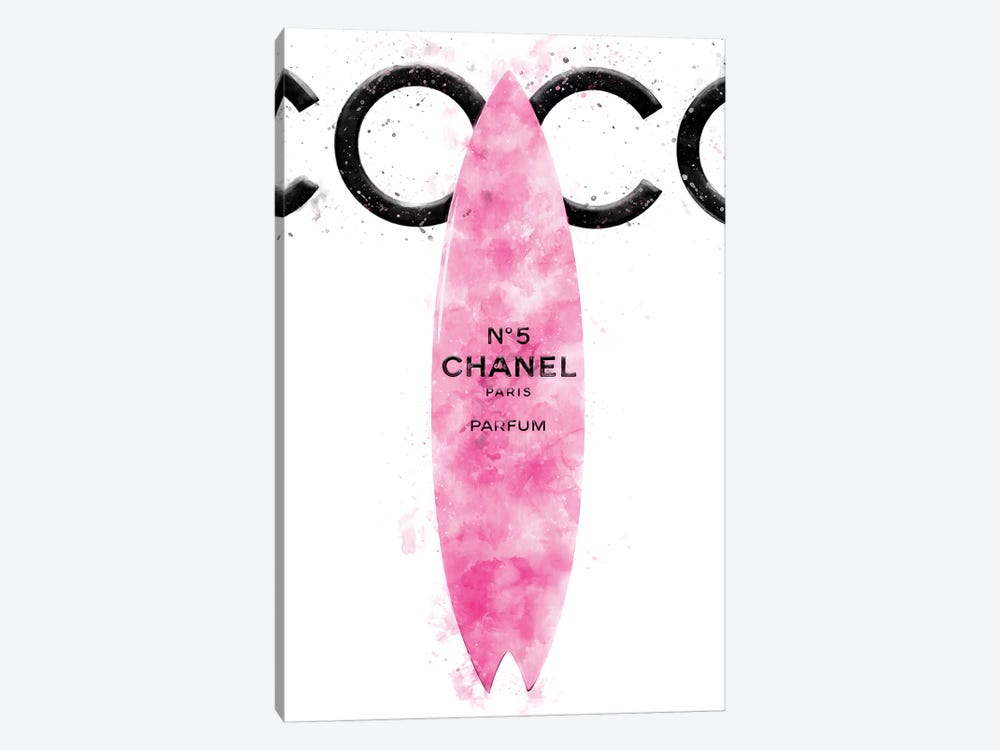 Coco Fashion Pink Surfboard by Pomaikai Barron 1-piece Canvas Artwork