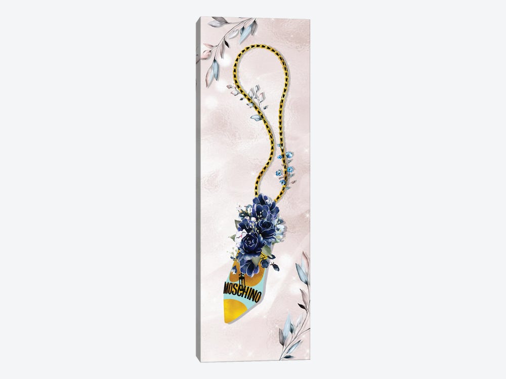 Teal & Gold High Heel Bag With Sapphire Blue Roses by Pomaikai Barron 1-piece Art Print
