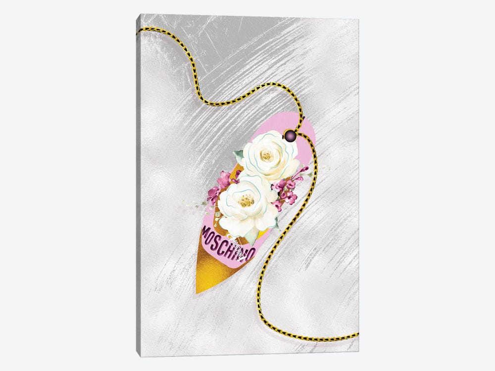 Pink & Gold High Heel Bag With White Roses by Pomaikai Barron 1-piece Art Print