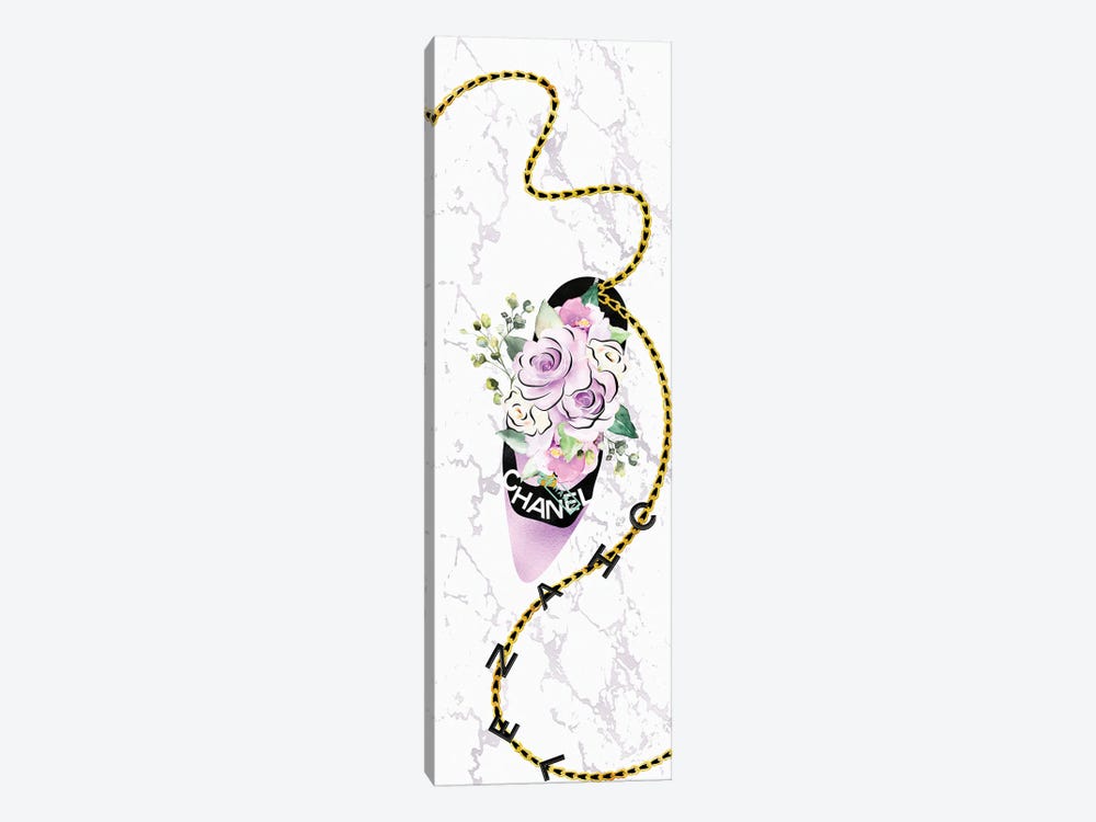 Black & Lavender High Heel Bag With Blushed Purple Roses by Pomaikai Barron 1-piece Canvas Art