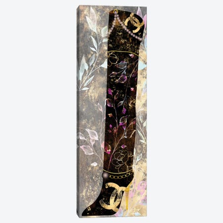 Gilded Grunge Thigh High Boot With Pearls & Colorful Botanicals Canvas Print #POB562} by Pomaikai Barron Canvas Art Print