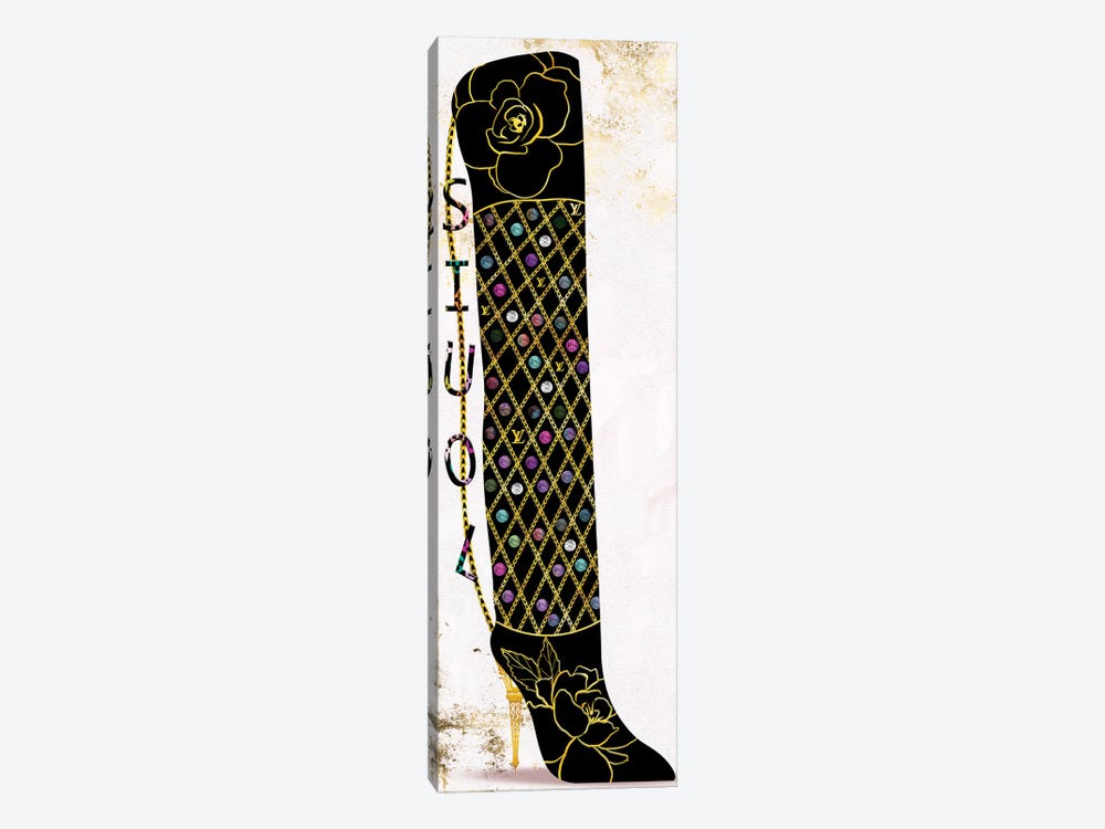 Thigh High Boot Fashion Bag With Multicolored Jewels by Pomaikai Barron 1-piece Canvas Artwork