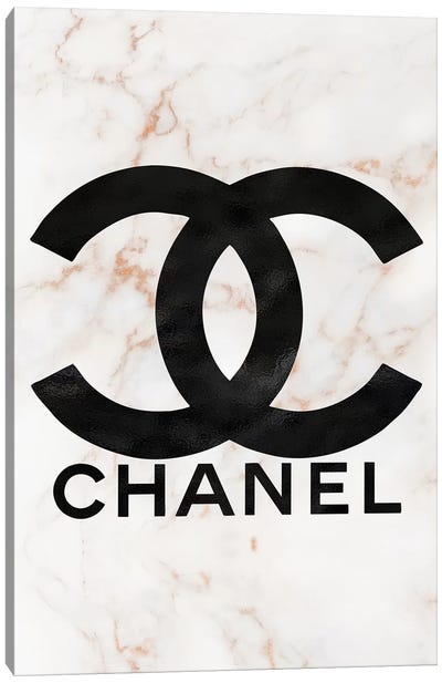 Coco Marbled Fashion III Canvas Art Print - Chanel Art
