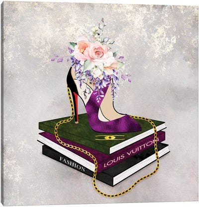 Fashion Squared Prissy Purple Canvas Art Print - Book Art