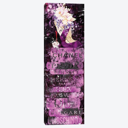 Grunged Purple High Heel Vase On Black & Purple Fashion Books Canvas Print #POB582} by Pomaikai Barron Art Print