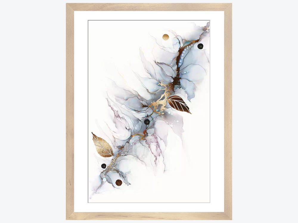 Framed Canvas Art (White Floating Frame) - Rose Gold Blush LV Fashion I by Pomaikai Barron ( Fashion art) - 26x18 in