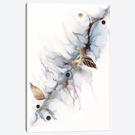 Coppered Vein Alcohol Ink Abstract Flower Canvas Print #POB58} by Pomaikai Barron Canvas Artwork