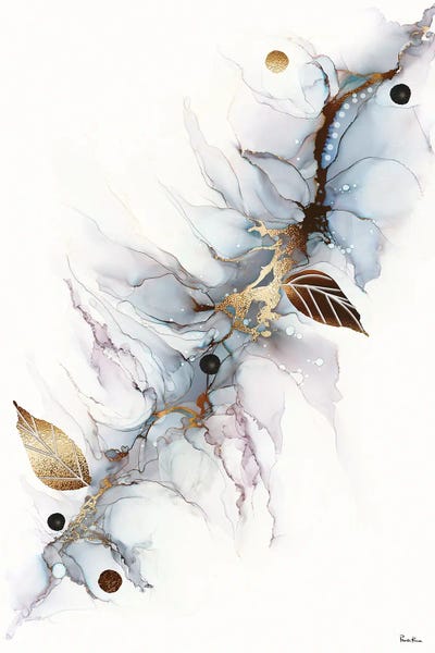 Coppered Vein Alcohol Ink Abstract Flower