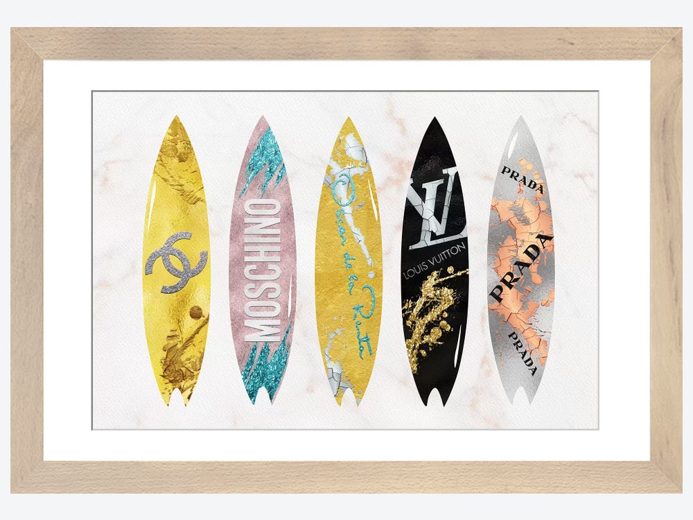 Alexandre Venancio Canvas Wall Decor Art Prints - Surfboard LV ( Fashion > Fashion Brands > Louis Vuitton art) - 36x12 in