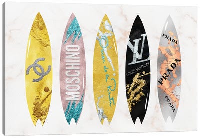 Best Of The Best Fashion Surfboards Canvas Art Print - Gold Art
